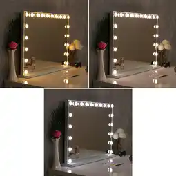 Tesco Living and Home Hollywood Rectangular Vanity Mirror with Light Bulbs offer