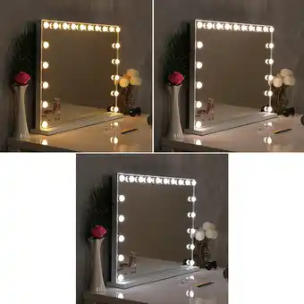 Tesco Living and Home Hollywood Rectangular Vanity Mirror with Light Bulbs offer