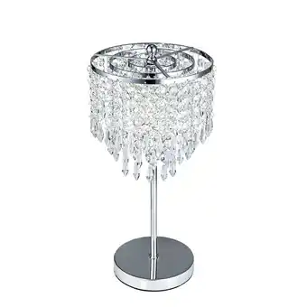 Tesco Living and Home Crystal Table Lamp with Round Base - 20*20*40cm - Silver offer