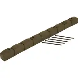 Tesco Roman Stone Recycled Rubber Garden Border Lawn Edging Stones Effect 1.2m - Brown offer