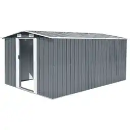 Tesco Living and Home Galvanized Steel Lockable Apex Shed - Black 312 x 377 x 202cm offer