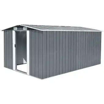 Tesco Living and Home Galvanized Steel Lockable Apex Shed - Black 312 x 377 x 202cm offer