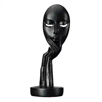 Tesco Living and Home Abstract Resin Woman Face Statue, Black, 10cm Dia x 29cm H offer