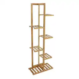 Tesco Living and Home Rustic Wooden Multi-Tiered Potted Plant Stand offer