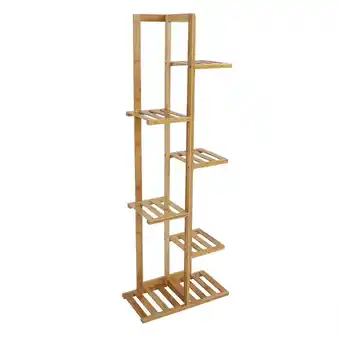 Tesco Living and Home Rustic Wooden Multi-Tiered Potted Plant Stand offer