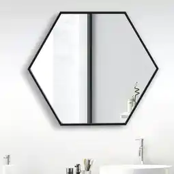 Tesco Living and Home Modern Hexagon Wall Mounted Vanity Mirror offer