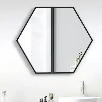 Tesco Living and Home Modern Hexagon Wall Mounted Vanity Mirror offer