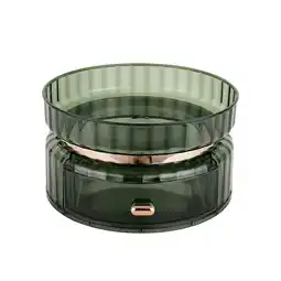 Tesco Living and Home 360° Rotating Makeup Organizer with Drawer,Green offer