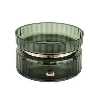 Tesco Living and Home 360° Rotating Makeup Organizer with Drawer,Green offer