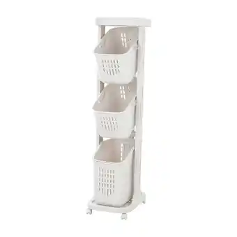 Tesco Living and Home 4-Tier Laundry Basket with Wheels offer