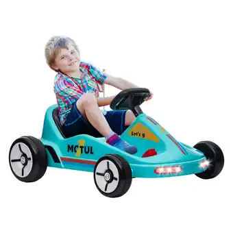 Tesco AIYAPLAY 6V Electric Go Kart w/ Music, Light, Horn, for 3-5 Years, Blue offer