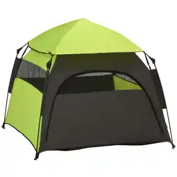 Tesco PawHut Foldable Dog Cat Tent with Waterproof Oxford Cloth, Carry Bag, Green Green offer