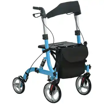 Tesco 4 Wheel Rollator w/ Seat, Adjustable Mobility Walker, Dual Brakes offer