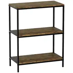 Tesco Vida Designs Brooklyn 3 Tier Bookcase Industrial Style Display Storage, Dark Wood offer