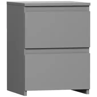 Tesco Vida Designs Denver 2 Drawer Bedside Chest Cabinet Table Nightstand, Grey offer