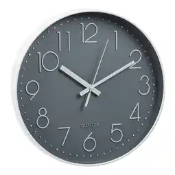 Tesco Living and Home 12-Inch Wall Clock with Arabic Numerals, Grey offer