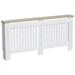 Tesco Vida Designs Arlington Radiator Cover Painted MDF Slatted Cabinet, White, 172cm offer