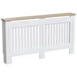 Tesco Vida Designs Arlington Radiator Cover Painted MDF Slatted Cabinet, White, 152cm offer