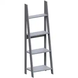 Tesco Vida Designs Bristol 4 Tier Step Ladder Bookcase Display Storage, Grey offer