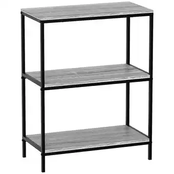 Tesco Vida Designs Brooklyn 3 Tier Bookcase Industrial Style Display Storage, Grey offer