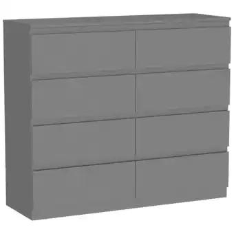 Tesco Vida Designs Denver 8 Drawer Chest of Drawers Bedroom Storage, Grey offer