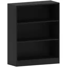 Tesco Vida Designs Cambridge 3 Tier Low Bookcase Display Storage, Black offer