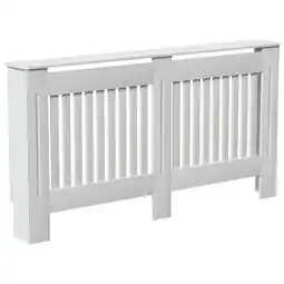 Tesco Vida Designs Chelsea Radiator Cover Painted MDF Slatted Cabinet, White, 152cm offer