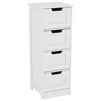 Tesco Bath Vida Priano 4 Drawer Freestanding Bathroom Storage Cabinet, White offer