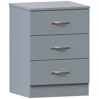 Tesco Vida Designs Riano 3 Drawer Bedside Chest Cabinet Table Nightstand, Grey offer