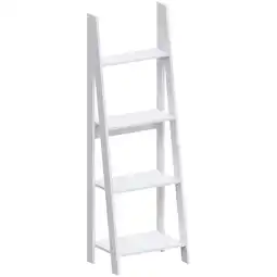 Tesco Vida Designs Bristol 4 Tier Step Ladder Bookcase Display Storage, White offer