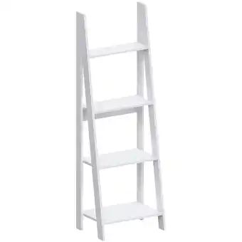 Tesco Vida Designs Bristol 4 Tier Step Ladder Bookcase Display Storage, White offer