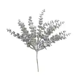 Tesco Silver Glitter Eucalyptus Bush Christmas Bouquet Decoration 35cm offer