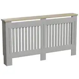 Tesco Vida Designs Arlington Radiator Cover Painted MDF Slatted Cabinet, Grey, 152cm offer