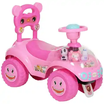 Tesco AIYAPLAY Ride on Toy, Foot to Floor Design with Music, Light, Horn, Pink offer