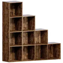 Tesco Vida Designs Durham 10 Cube Storage Boockase Display Unit, Dark Wood offer