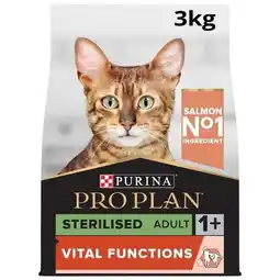 Tesco Purina Pro Plan Optisenses Sterilised Adult Dy Cat Food - Salmon & Rice offer