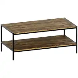 Tesco Vida Designs Brooklyn Coffee Table Industrial Side Living Room Table, Dark Wood offer