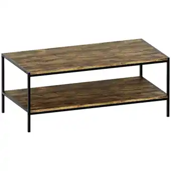 Tesco Vida Designs Brooklyn Coffee Table Industrial Side Living Room Table, Dark Wood offer