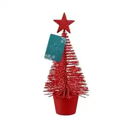 Tesco Red Glitter Bottle Brush Christmas Tree Decoration 14cm offer