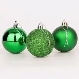 Tesco Emerald Green Shatterproof Christmas Baubles 10cm - Pack of 3 offer