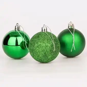 Tesco Emerald Green Shatterproof Christmas Baubles 10cm - Pack of 3 offer