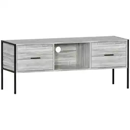 Tesco Vida Designs Brooklyn 2 Drawer TV Unit Industrial Entertainment Storaeg, Grey offer