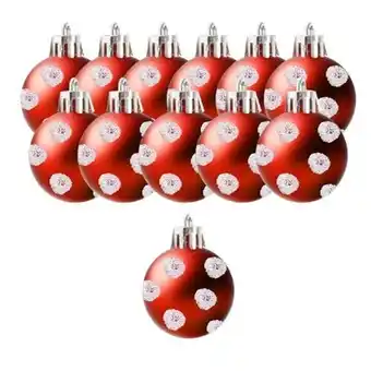 Tesco Red with White Spots Shatterproof Christmas Baubles 3cm - Pack of 12 offer