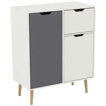 Tesco Vida Designs 2 Door 1 Drawer Sideboard Buffet Cabinet Storage, White & Grey offer