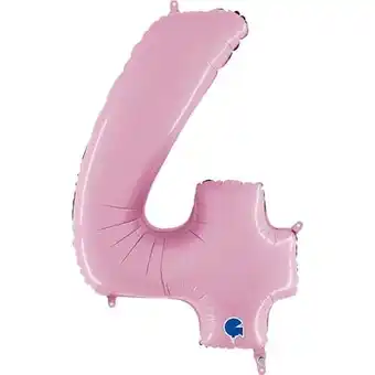 Tesco Pastel Pink Number 4 Helium Foil Giant Balloon 66cm / 26 in offer