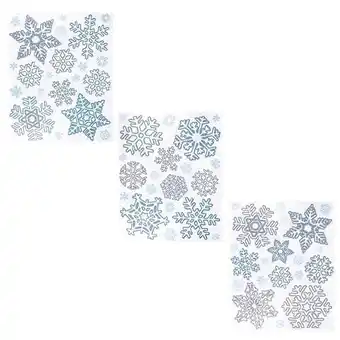 Tesco Assorted Glitter Snowflakes Christmas Window Stickers Sheet offer