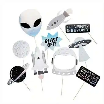 Tesco Blast Off Space Party Photo Booth Props - Pack of 10 offer