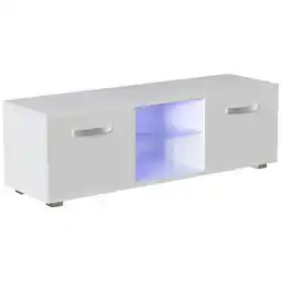 Tesco Vida Designs Cosmo 2 Door LED TV Unit Entertainment Stand, 120cm, White offer