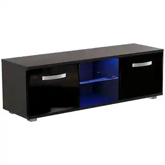 Tesco Vida Designs Cosmo 2 Door LED TV Unit Entertainment Stand, 120cm, Black offer