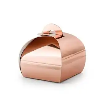 Tesco Rose Gold Paper Gift Favour Box 6cm - Pack of 10 offer